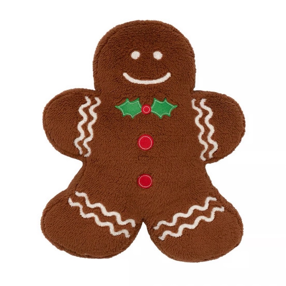 Gingerbread Man Plush Pillow Christmas Holiday Decor Oeko-Tex Standard 100